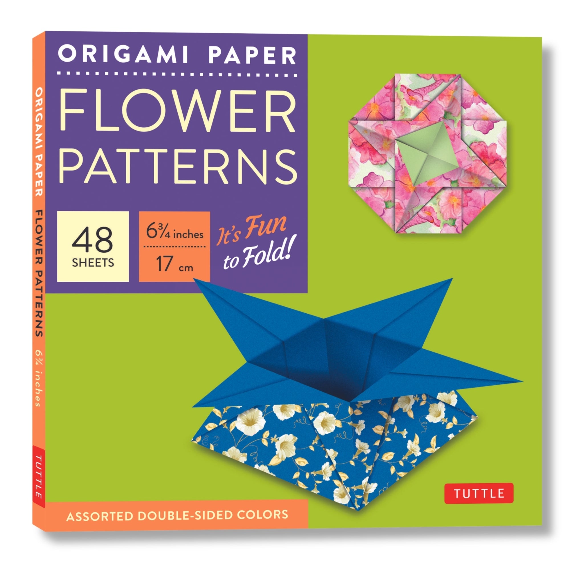 Cover image for Origami Paper - Flower Patterns - 6 3/4" Size - 48 Sheets ISBN 9780804844864